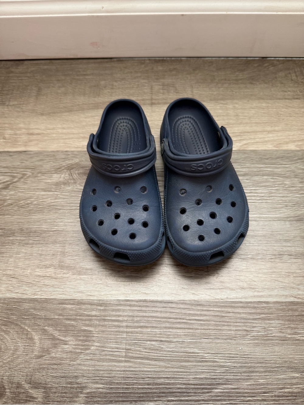 CROCS Kids Navy Classic Clog with Heel Strap